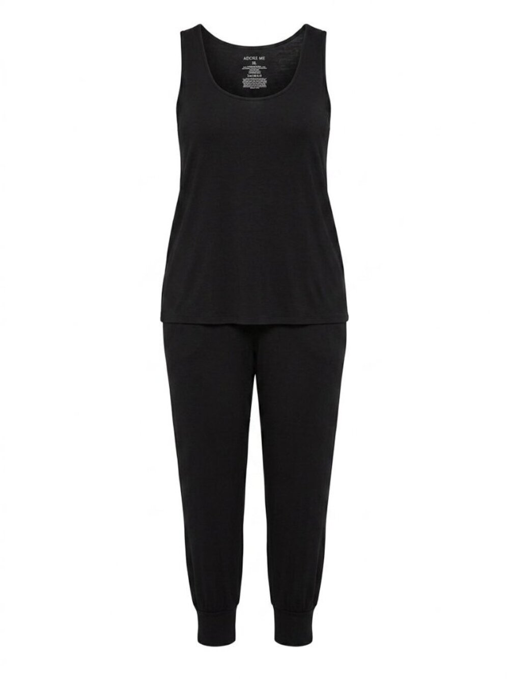 NWT Adore Me 2 Piece Pajama Set Sz XL Black Tank Top And Long Pants Sleepwear